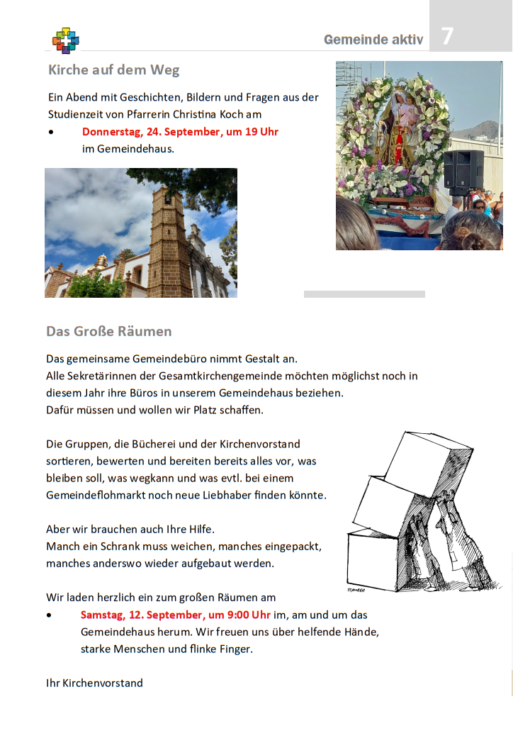 2026 4 Kirche auf dem Weg und Großes Räumen