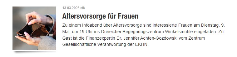 Altersvorsorge Frauen