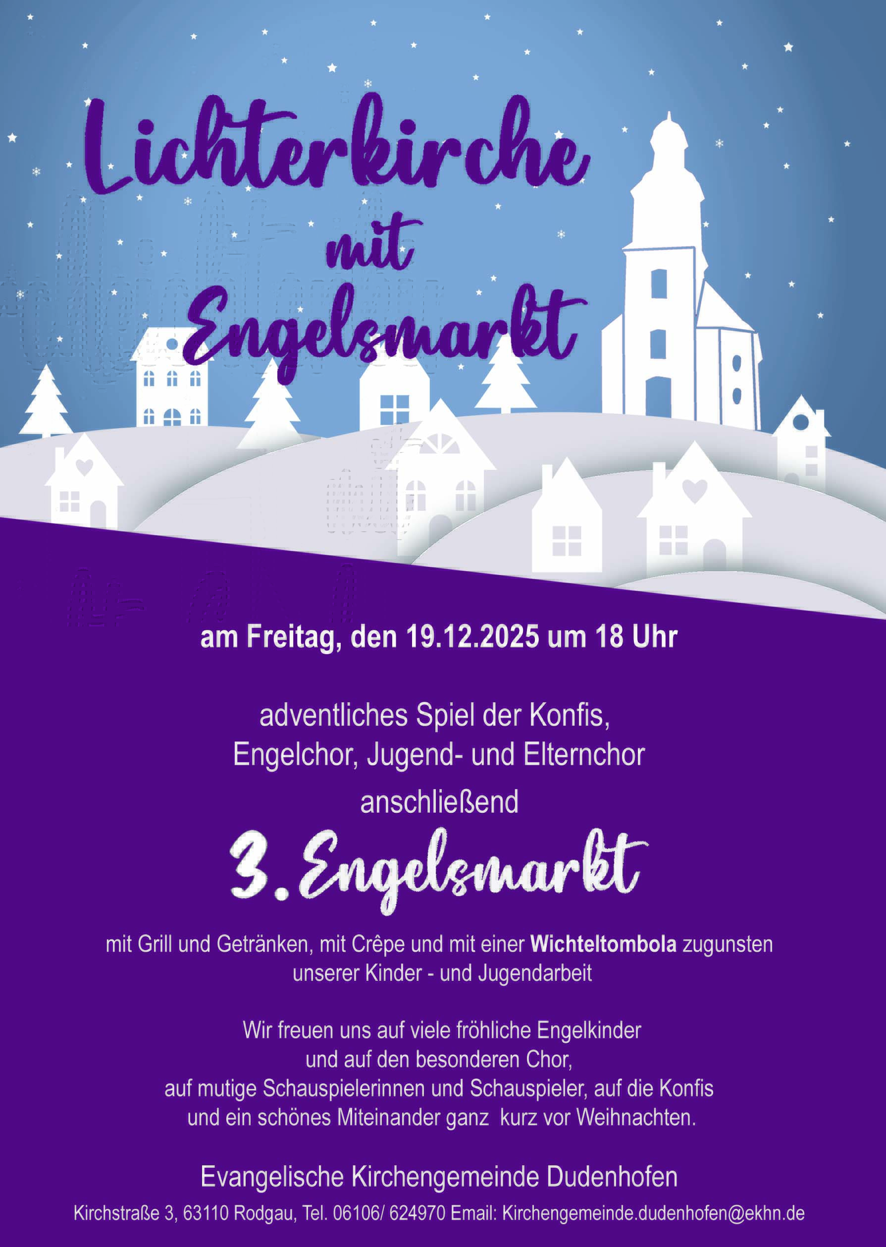 Lichterkirche mit Engelsmarkt 2025 Plakat für Webseite usw