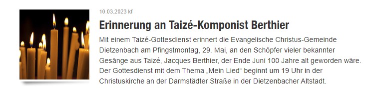 Taize Gottesdienst