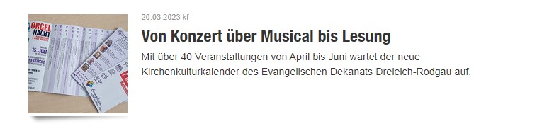 Von Konzert über Musical